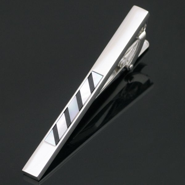 

новое прибытие высокое качество серебра мужская шеи галстук клип мода бизнес галстуки клипы для мужчин твердые повседневная галстук бар мужс, Silver