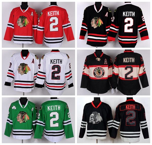 

ice hockey 2 chicago blackhawks duncan keith jerseys stadium series winter classic black ice skull red white green purple, Black;red