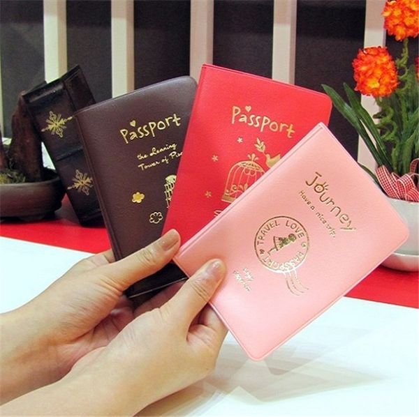 

nice passport wallets card holders cover case protector pu leather passport credit id holder card document passport case 3colors 4097, Brown;gray