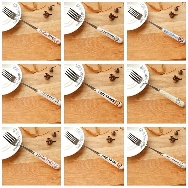 

good a++ small fresh cartoon stainless steel fruit fork set creative cute cake fork df008 mix order as your needs