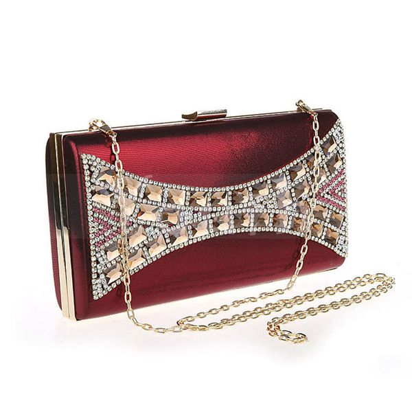 

sequin bags necklace handbag satin crystal banquet x clutch evening s12036 messenger purse big fashion bridal chain tote women - diamon pepn, Red;black