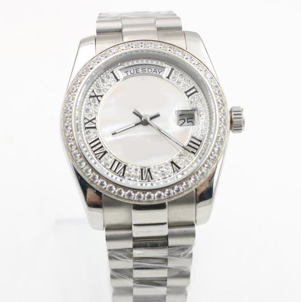 

7 styles 36mm ladies diamonds watches siliver automatic self winding women watch sapphire glass wristwatches