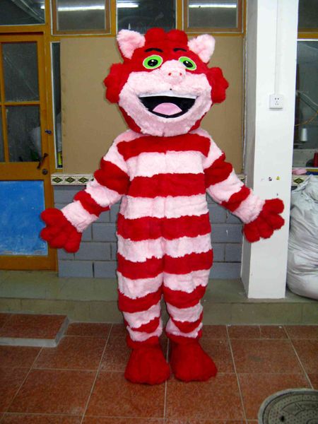 

high-quality real pictures cat mascot costume mascot cartoon character costume size ing, Red;yellow