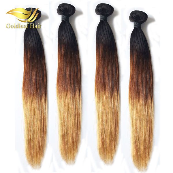 Wholesale Three Tone Ombre Hair Straight Human Hair Weaving Top