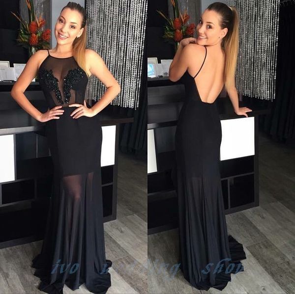 

jewel backless русалка шифон аппликации из бисера черный дешевые homecoming праздник гость платье вечерние платья коктейль пром формальные, Black;red