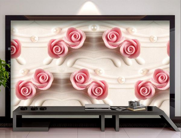 

flower wallpaper peach plum circle tv backdrop wallpaper 3d flower