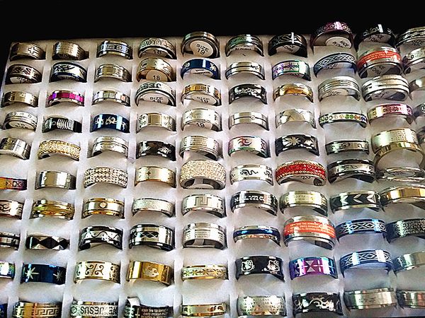 

wholesale bulk lots 200pcs mix styles 316l stainless steel men's women's fashion jewelry rings brand new, Silver