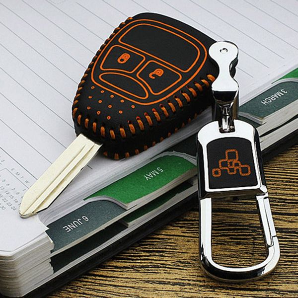 

brand new genuine leather remote control car key chain and key case wallet bag cover for jeep compass/wranler