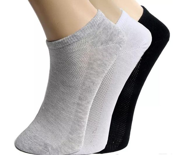 

mens casual socks pure colors sports mesh short boat socks for men polyester breathable socks clothing underwear, Black