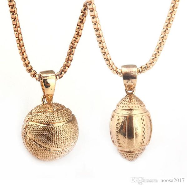 

charm necklaces bucks chain gold basketball rugby alloy plated pendant necklace sports pendant hip hop jewelry with dedicated opp package, Silver