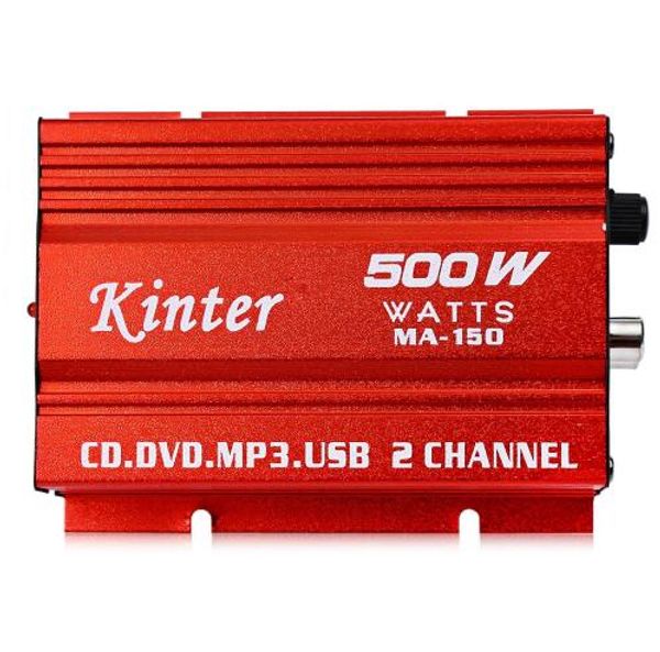 Kinter MA-150 AMP 2CH 500W USB Hi-Fi Amplificatore stereo digitale per auto/moto/barca/MP3/MP4/CD MA-150