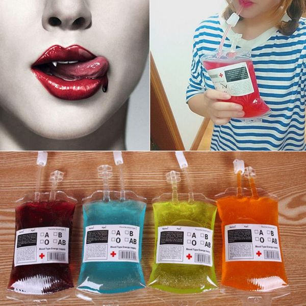 

350ml blood juice energy drink bag halloween event party supplies pouch props vampires reusable package bags c258