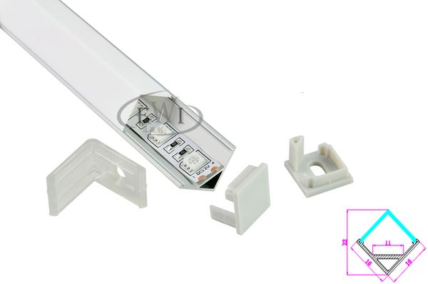 Profilo LED in alluminio ad angolo retto 90 e canale profilo tipo V per striscia led 3528 o 5050 per luce armadio da cucina (10X0,5 M)