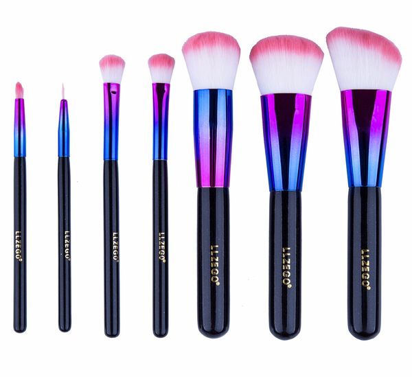 

новый pro 7 шт. кисти для макияжа комплект dazzle цвет трубки фонд порошок тени для век макияж кисти набор с пуховкой макияж инструменты