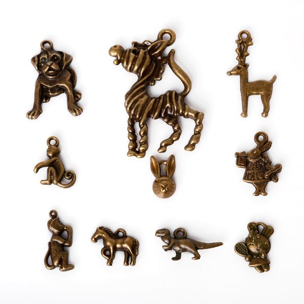 

new new sale 88pcs mixed tibetan antique bronze plated zinc alloy alloy rabbit charms pendants for diy jewelry findings, 10 s, Bronze;silver
