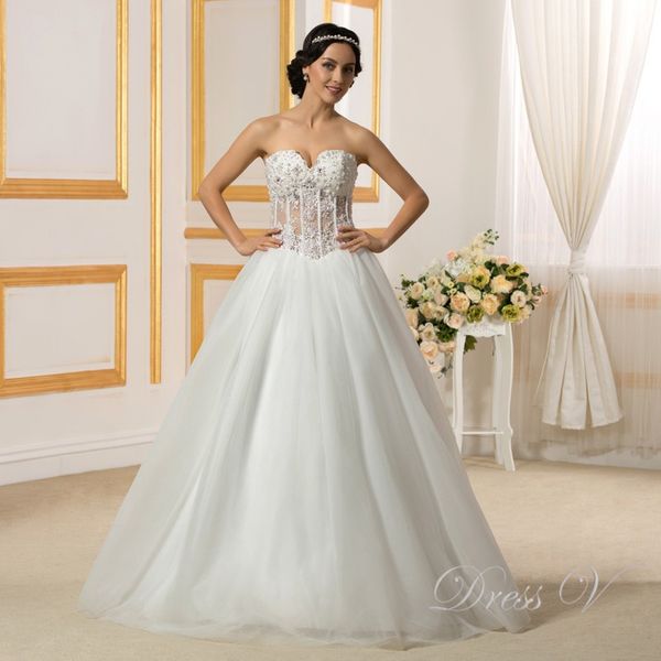 

Dramatic Bridal Gowns 2019 Sweetheart Sequins Beading Ruffles Button Long Wedding Dress vestido de noiva Custom Made free shipping