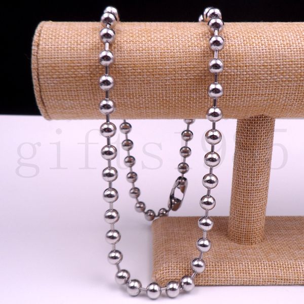 

fashion men's jewelry stainless steel round beads balls chain necklace 26" 8mm, Silver