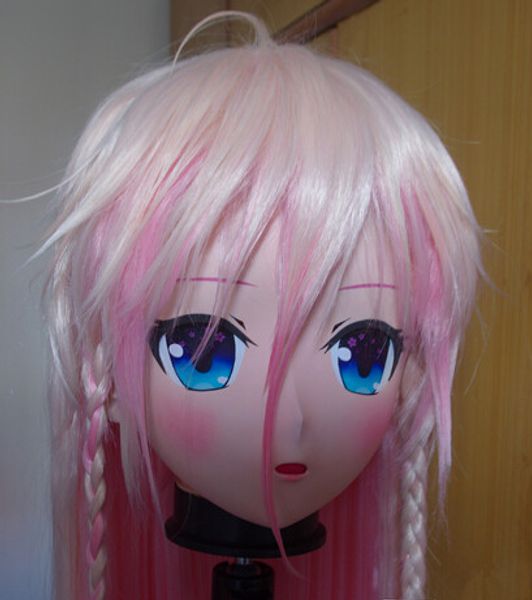 (C2-067) Top Quality Handmade Feminino Máscara de Borracha De Silicone Cosplay Kigurumi Máscaras Crossdresser Boneca Japonês Anime Role Play