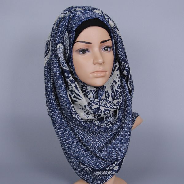 

wholesale-viscose women printe bohemian shawls cotton popular muffler hijab headband muslim scarves/scarf 5 color 10pcs/lot, Blue;gray