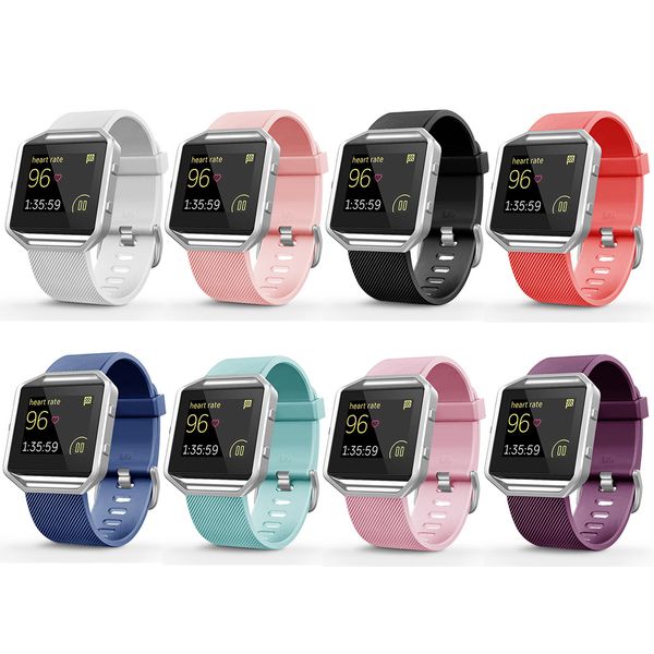 Beste Qualität 8 Farben Luxus Silikon Armband Ersatz Handgelenk Band Silikon Armband Für Fitbit blaze Smart Uhr Armband