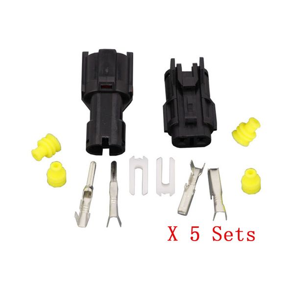 5 Sets / Kits 2 Pin fio elétrico à prova d'água Connector DJ7022Y-2-11 / 21 masculino e feminino Automobile Connector