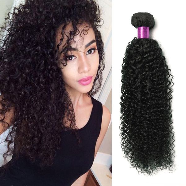 

brazilian kinky curly human hair 3pcs/lot brazilian human hair weaves wavy kinky curly hair extensions 8a remy brazilina curly wefts, Black