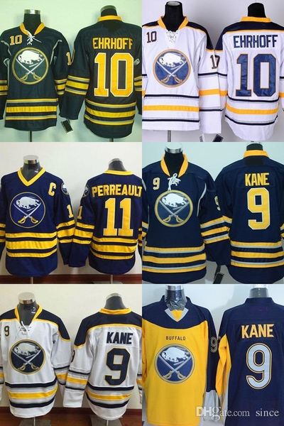 

factory outlet -men's buffalo sabres #9 evander kane #10 ehrhoff #11 perreault blue white yellow new ice hockey jerseys ing, Black;red