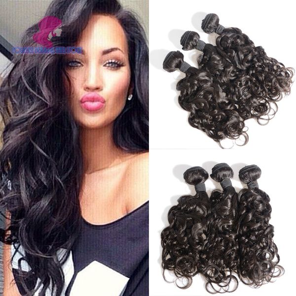 

brazilian bouncy curly human hair bundles 3pcs/lot 100g funmi spring curly short virgin brazilian human hair extensions weaves, Black