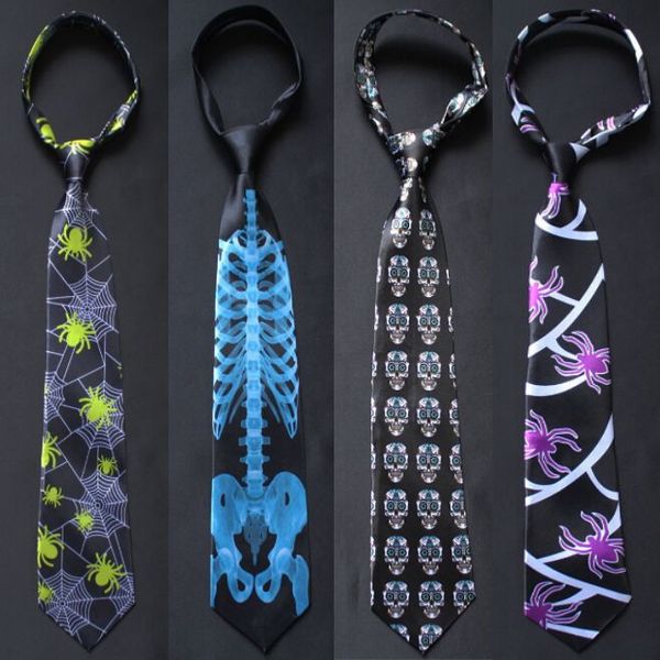 Moda Halloween pescoço gravata 9 cor 145 * 10 cm gravata Jacquard X-mas gravata Seta dos homens de Poliéster Gravata para o presente de Natal