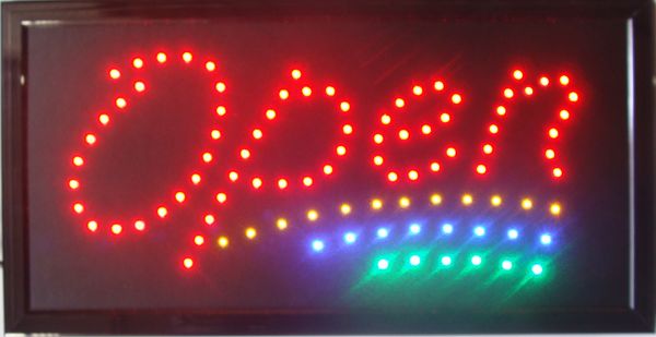 10 x 19 polegadas de movimento animado LED Neon Light Open Sign com 3-Way Switch e Chain