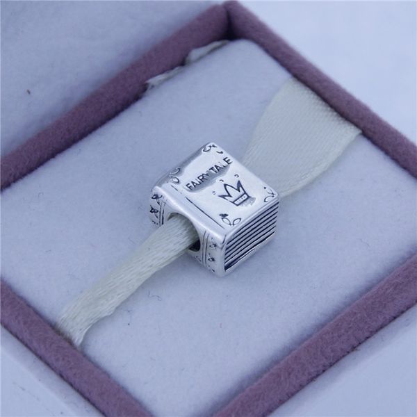 

урожай стерлингового серебра 925 сказка книга нить бусины diy shealia fine jewelry making подходит для pandora браслет 1 шт./лот, Black