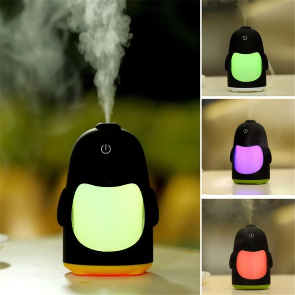 Bonito Pingüins Umidificador com Luz LED Colorido Aromaterapia Purificador De Ar Ultra-sônico Luz Da Noite para o Office Home Car Oil Difusor Aroma Spa