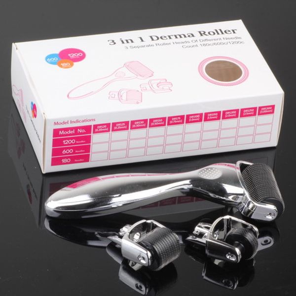 

3in1 0.5mm 1.0mm 1.5mm micro needle derma roller skin facial care kit therapy