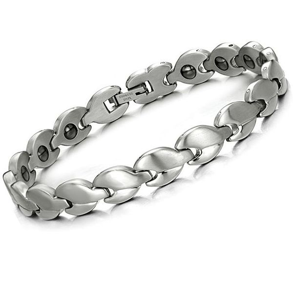 

wholesale elegant new fashion jewelry accessories stainless steel bracelets magnetic keep health bangle for lady woman b867s, Black