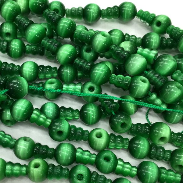 

dark green cat's eye pagoda tee buddha head tibet guru beads fit jewelry diy necklaces (10 beads/lot) 04191, Black