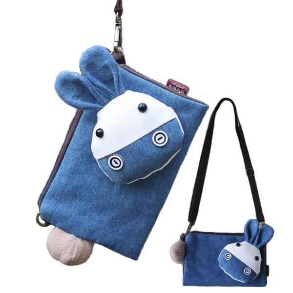 

wholesale- female cute handbag crossbag denim cion bag phone bag, Red;black