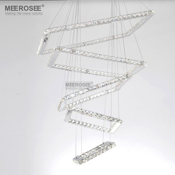 

modern chandeliers k9 crystal led pendant fixtures light for living room bedroom ac90-260v square nordic chrome indoor lighting high quality