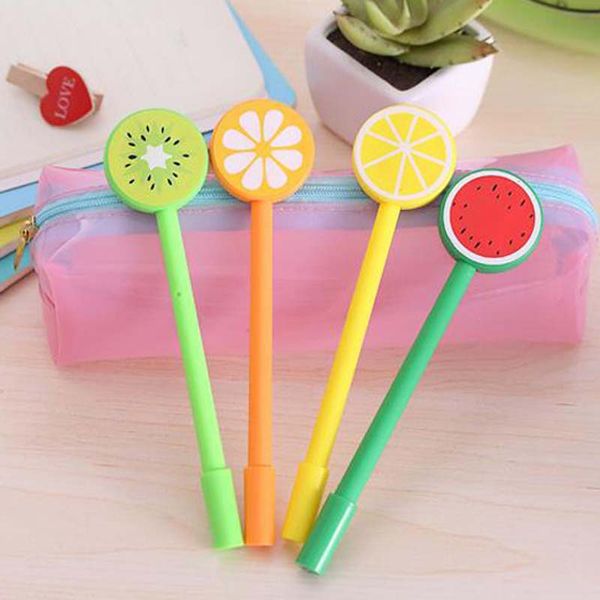 

new 20 pcs/lot fruit lollipops gel pen 0.5mm black ink pens ball point pens school office supplies papelaria