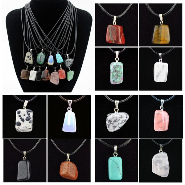 

stone necklace natural stone pendant irregular three-dimensional geometric shape jade necklace pendant as gift a0115, Silver