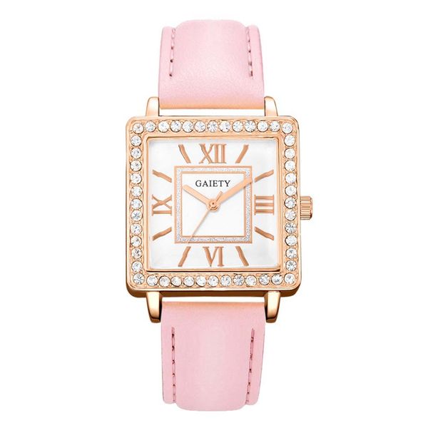 

rome fine scale quartz watch trend diamond watches female leisure square colours girl, Slivery;brown