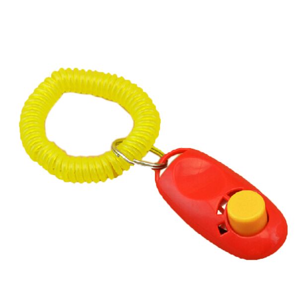 Animal Pet Dog Puppy Training Clicker Obedience Aid + Wrist Strap Light Fast fast DHL Consegna gratuita