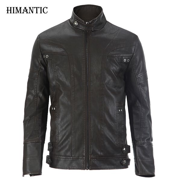 

wholesale- leather jacket men chaqueta jaqueta couro masculino bomber leather jackets coat motorcycle jackets jaqueta de couro masculina, Black
