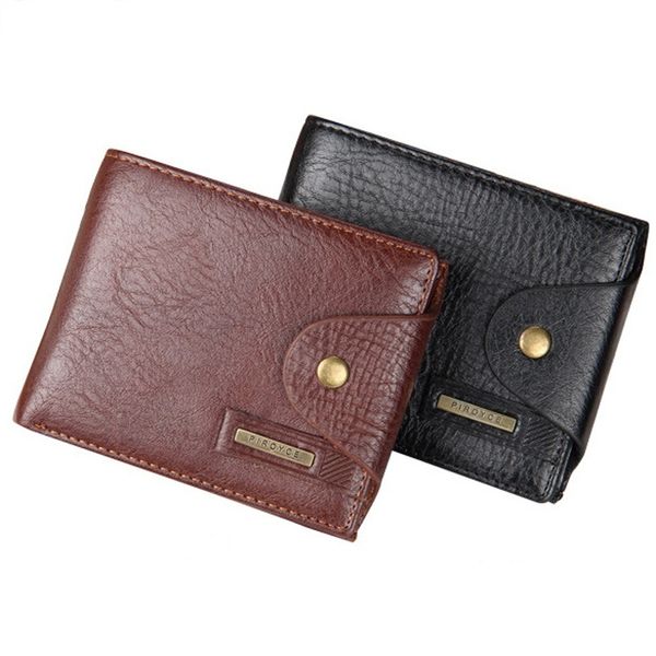 

wholesale- 2016 men design short small wallets male mens pu leather brown with coin pocket card holder wallet purse carteras, Red;black