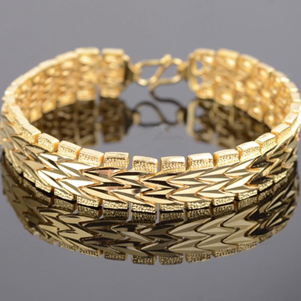 

fashion 18k gold filled men jewelry gold filled womens men's bracelets, Black