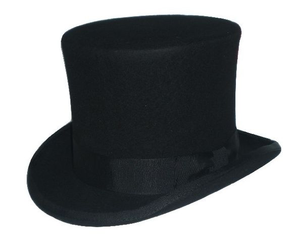 

wholesale-3color steampunk hat diy mad hatter hat victorian president traditional wool fedoras hat uncle sam beaver hat, Blue;gray