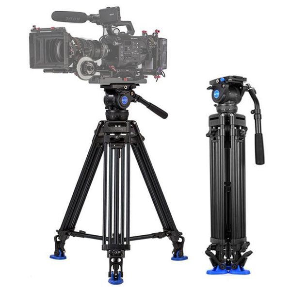 Benro BV10 Profesyonel Video Kamera Kamera Tripod Kiti Yükleniyor Film-TV Çekim / Canlı Yayın / Düğün Kayıt için 10kg / 22lb Yükleniyor