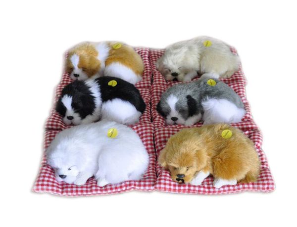 

моделирование маленькая собака со звуком мягкие игрушки прекрасные животные куклы плюшевые игрушки спящей собаки детские игрушки украшения п