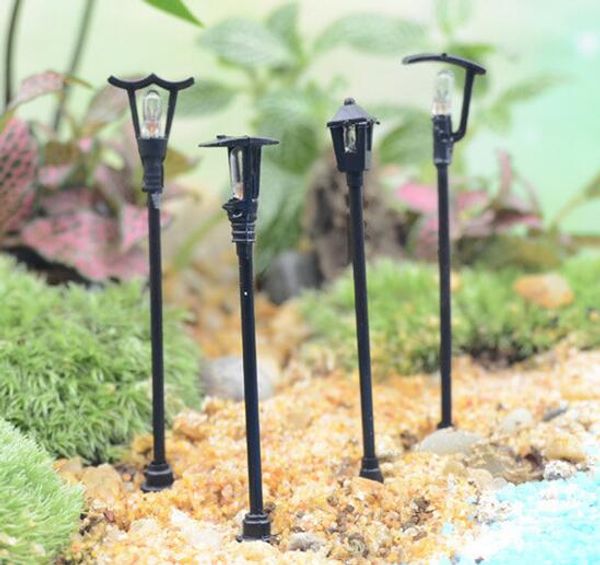 

new arrive mini street lamp fairy garden miniatures gnome moss terrariums deskbottle garden resin crafts decoration