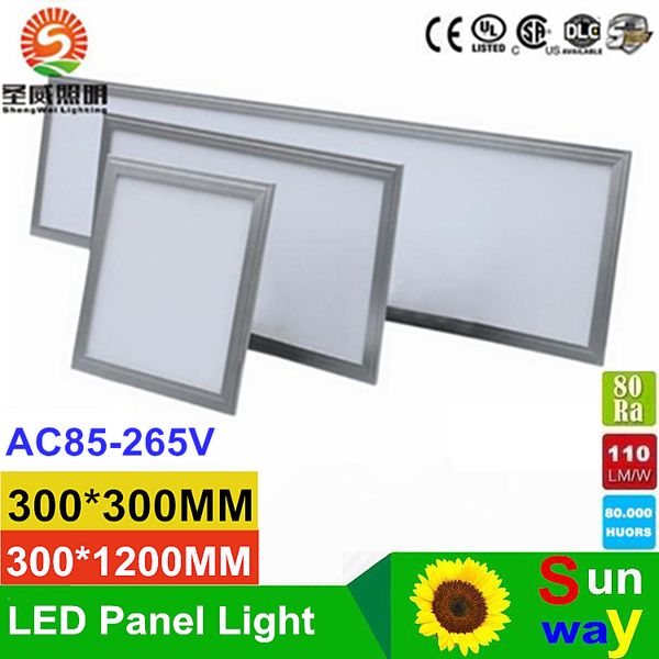 Ультратонкий LED Panel Light 300 * 300 600 * 600 300 * 1200 600 * 1200мм 24W 36W 48W 54W 80W Кухня Ванная светодиодных потолочных панелей Освещение AC 110-24