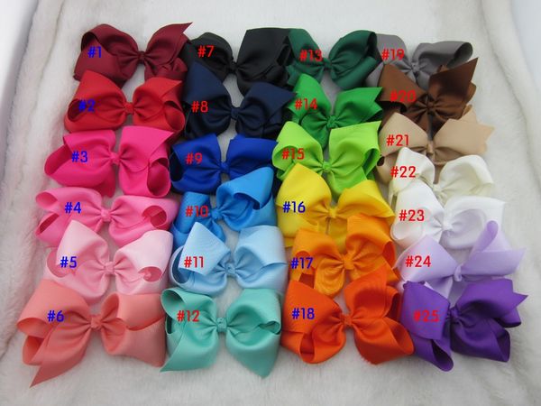 

5inch gro grain ribbon baby boutique hair bow with clip for children hair acce orie 75pc lot hipping